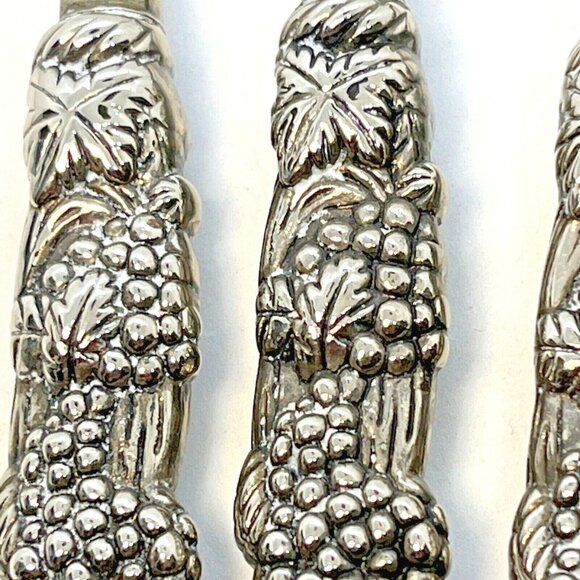 Four Stainless Steel Baby Spoons Grape & Leaf Design - Picture 12 of 12